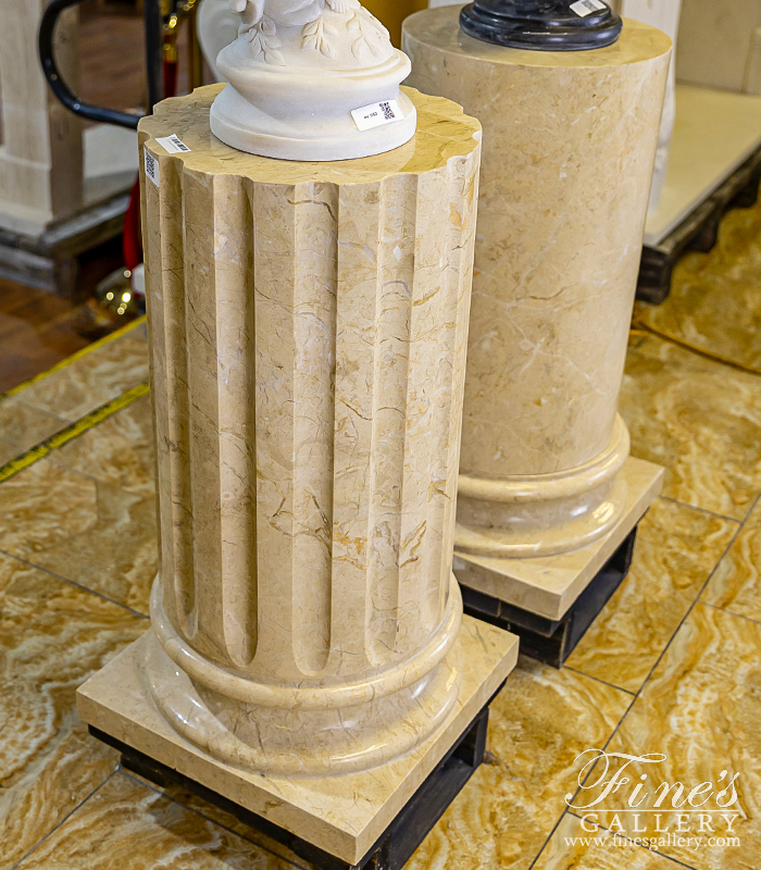 Marble Bases  - Pedestal In Royal Cream Marble - MBS-244